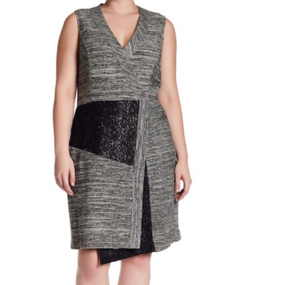 Rachel Roy sleeveless gray and black combo dress